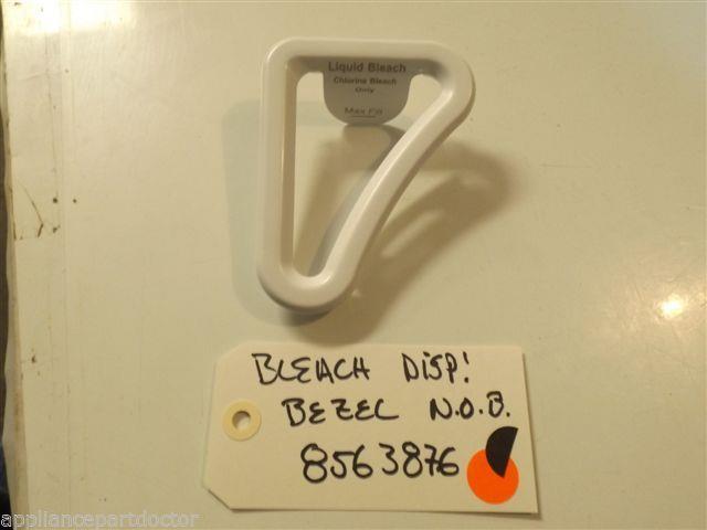 WHIRLPOOL/MAYTAG/KENMORE WASHER 8563876 Bezel, Bleach Dispenser WHIRLPOOL/MAYTAG/KENMORE WASHER 8563876 Bezel, Bleach Dispenser